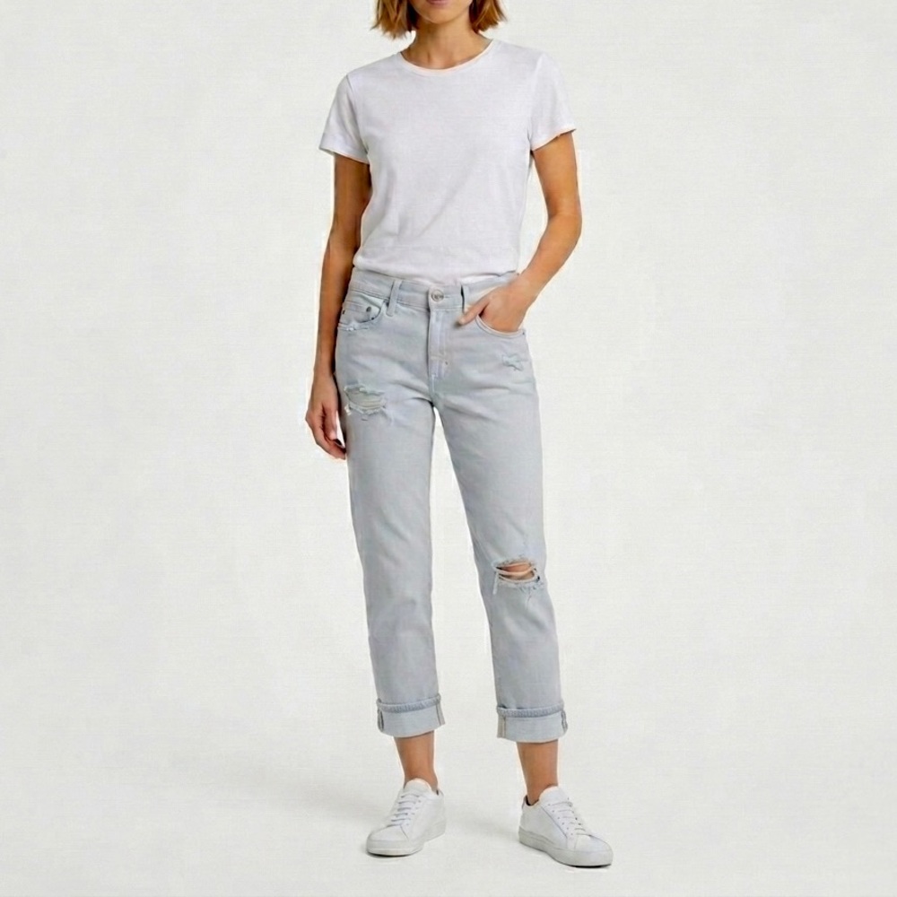AG Adriano Goldschmied The Piper Crop Slouchy Slim Ankle Jeans Denim Lt Blue 26